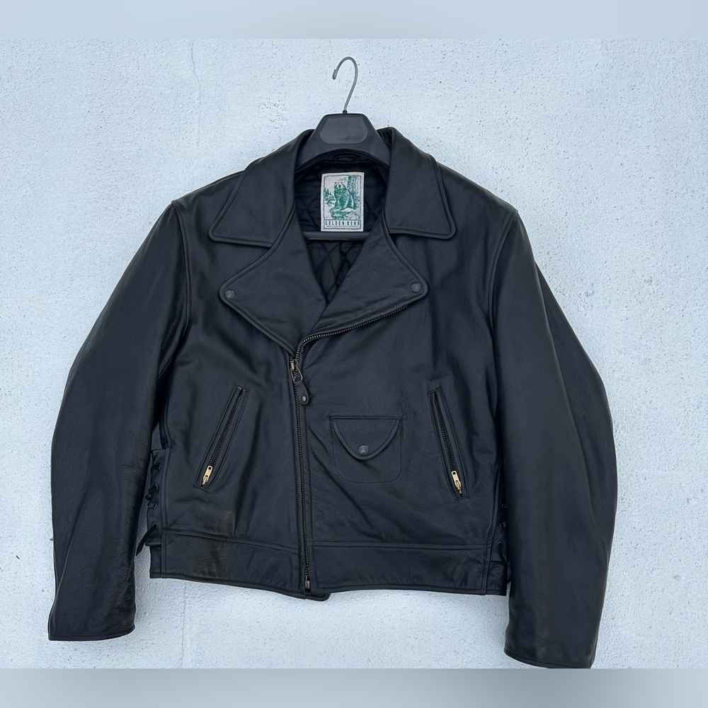 GOLDEN BEAR Black Leather Jacket